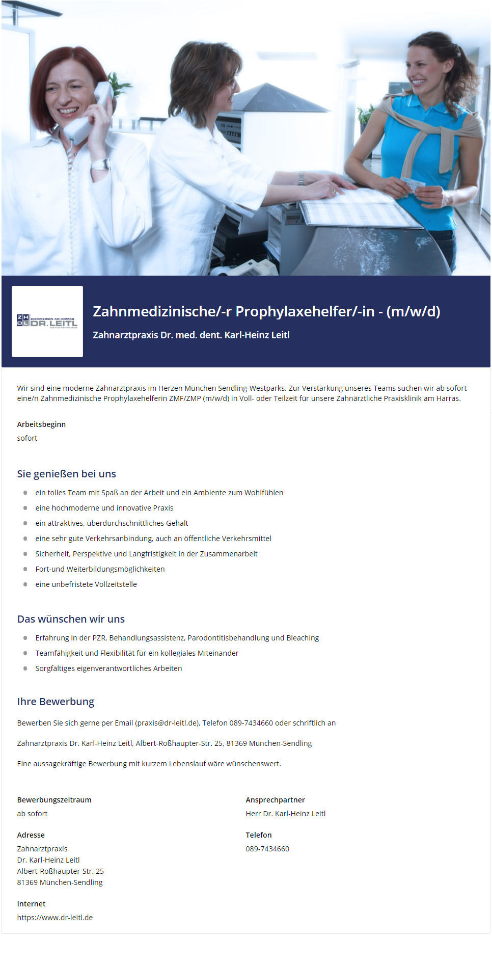 Wir suchen Zahnmedizinische Prophylaxehelfer (m/w/d)